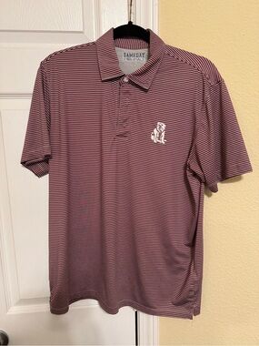 Men's MS State Maroon Striped Polo Shirt
